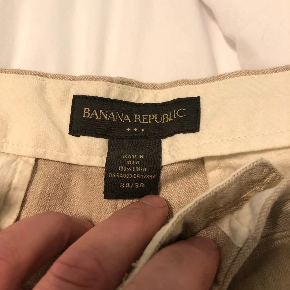 Banana Republic Classic Linen Pants, Men size 34x30 Measurements are in photos